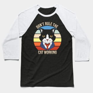 cat working retro Baseball T-Shirt